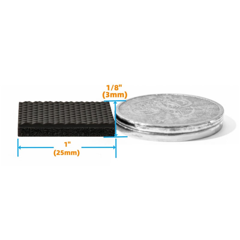 Furnigear Non Slip Furniture Pads - Self Adhesive Rubber Anti Skid Pads Grippers Rubber Chair Feet Furniture Pads for Hardwood Floors -Protectors for Furniture Table Legs Anti Slip 108 Pcs 1"" Square - Image 2